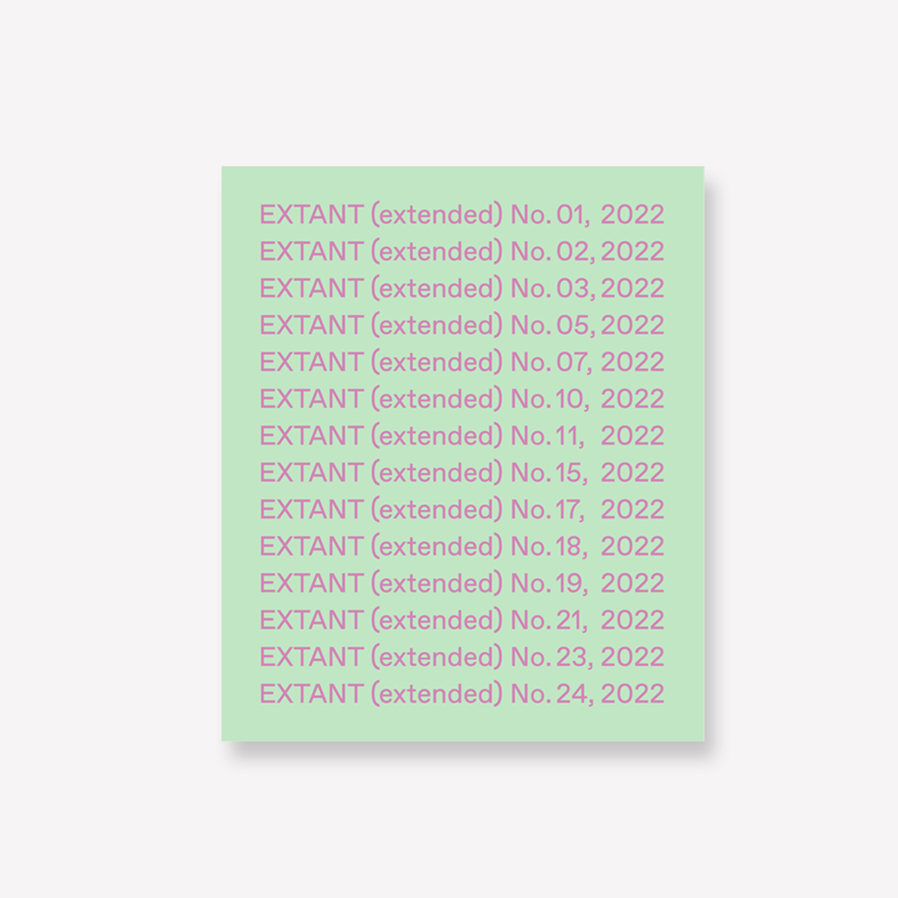 completely incomplete EXTANT (extended)